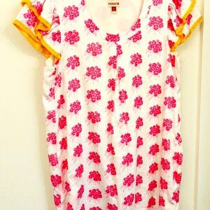 Persifor Flutter Sleeve Clare Dress - Medium - Pink Island Floral